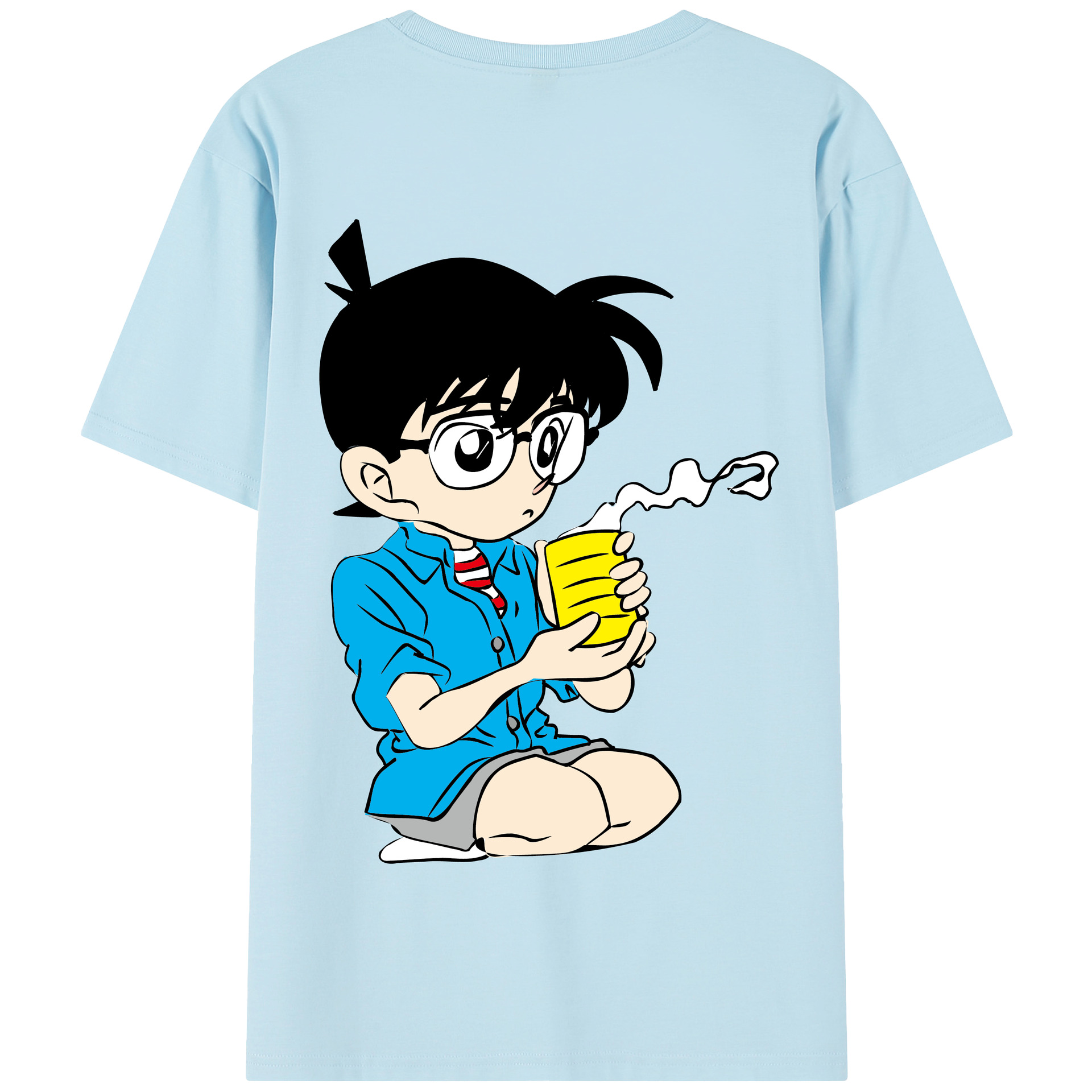 （画像用） 名探偵コナン 江戸川 コナン Detective Conan Conan Edogawa 綿100％半袖Tシャツ（背面プリント）